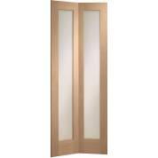 Oak Pattern 10 Clear Glazed Internal Bi-fold Door Wooden Timber Interior